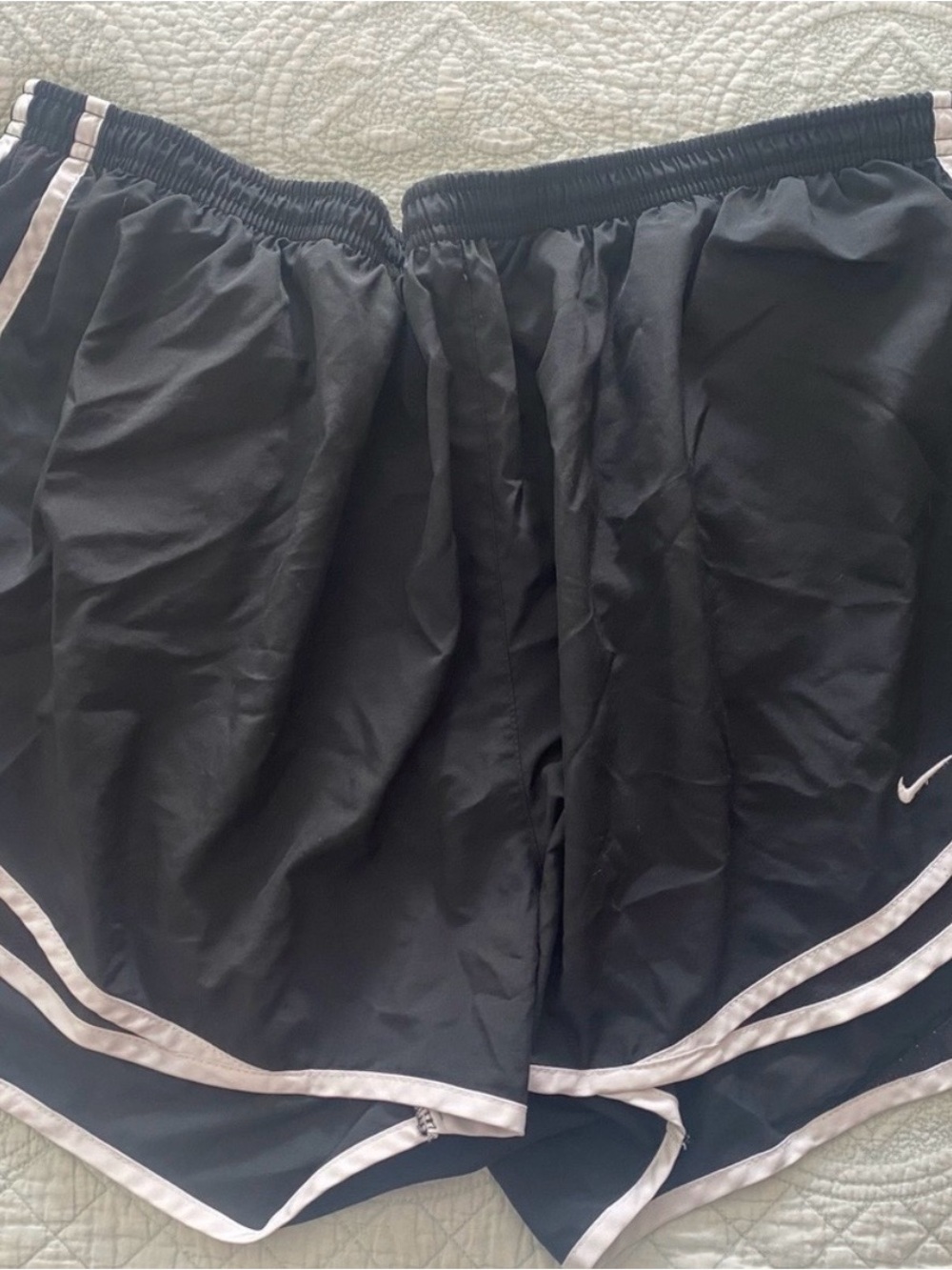 Nike Black Athletic Shorts with White Trim